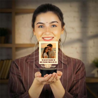 Personalized Couple LED Photo Lamp with Warm White Light Anniversary Gift for Couples, Husband, Wife, Wedding, Birthday, Valentine's Day Memorable Gift